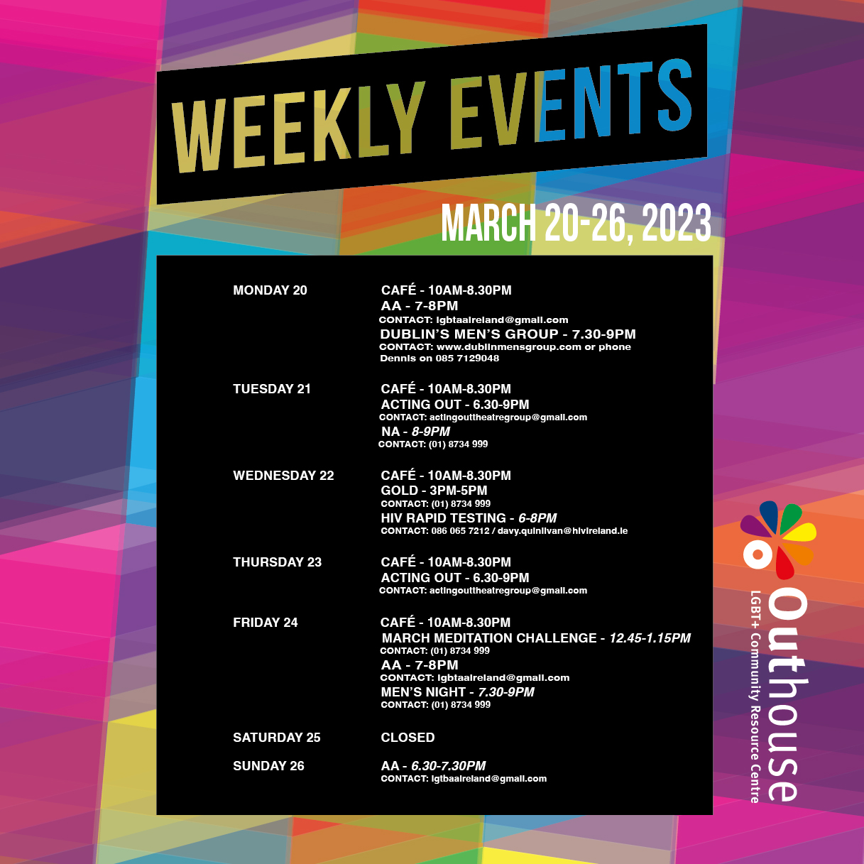 Weekly events in Outhouse